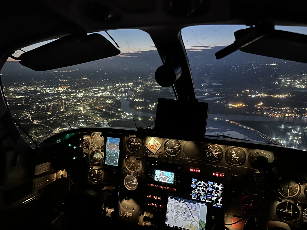Cockpit instruments close-up