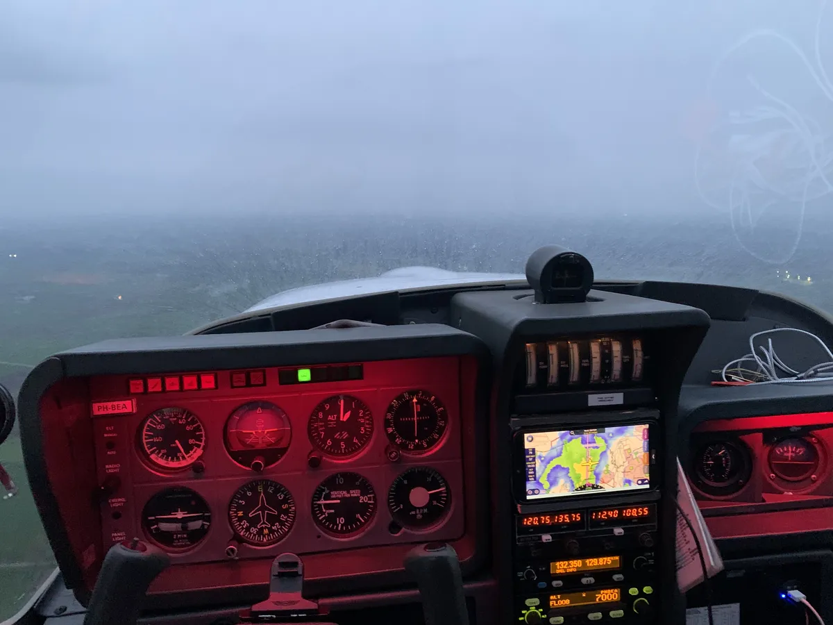 Cockpit during descent